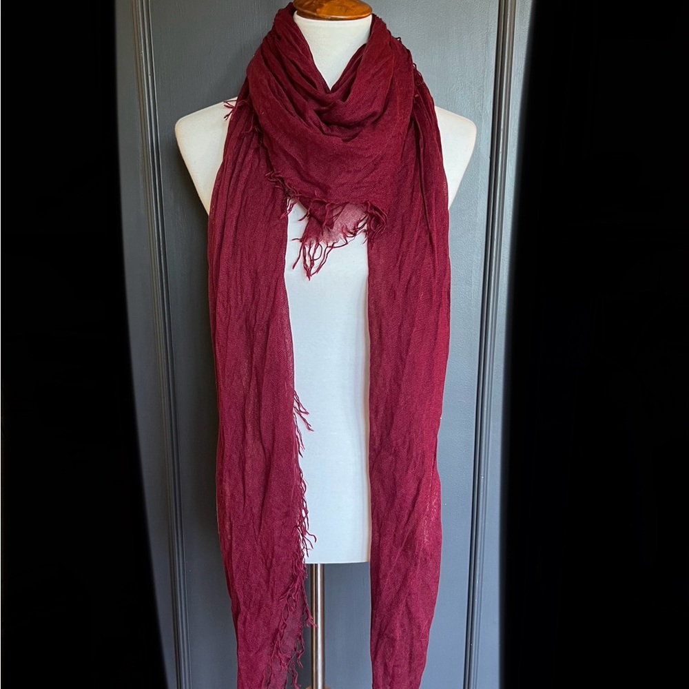 New Auth Chan Luu Cashmere and Silk Scarf Color: Cabernet